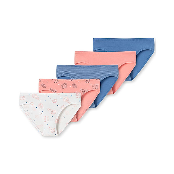 Schiesser Slip NATURAL LOVE STORY 5er-Pack in rosa/weiß/blau