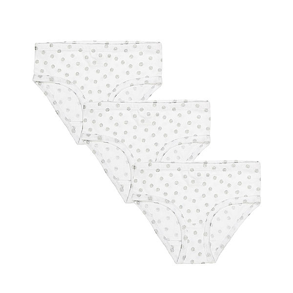 Volltreffer Slip SILVER DOTS 3er-Pack in weiss