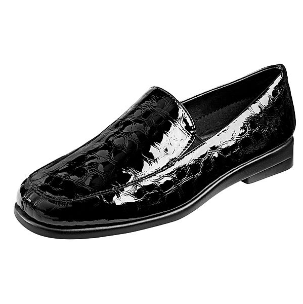 Slipper in Kroko-Optik, schwarz (Größe: 38)