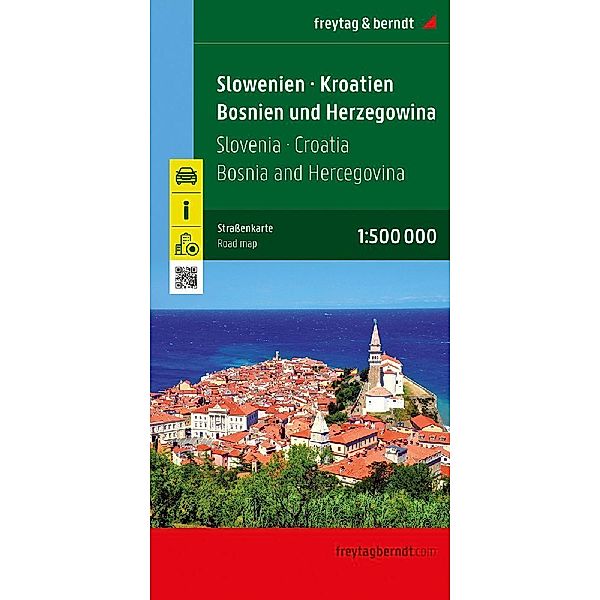 Slowenien - Kroatien - Bosnien und Herzegowina, Straßenkarte 1:500.000, freytag & berndt