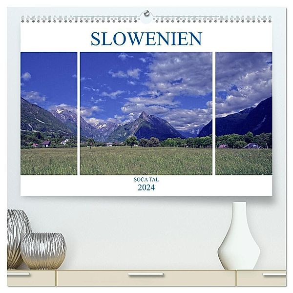 Slowenien - Soca Tal (hochwertiger Premium Wandkalender 2024 DIN A2 quer), Kunstdruck in Hochglanz, Alfred Hadler