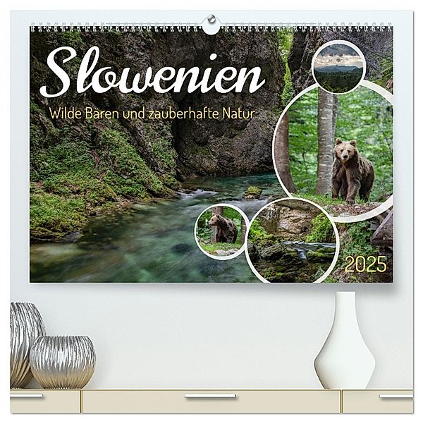 Slowenien - Wilde Bären und zauberhafte Natur (hochwertiger Premium Wandkalender 2025 DIN A2 quer), Kunstdruck in Hochglanz, Calvendo, Robin Müller