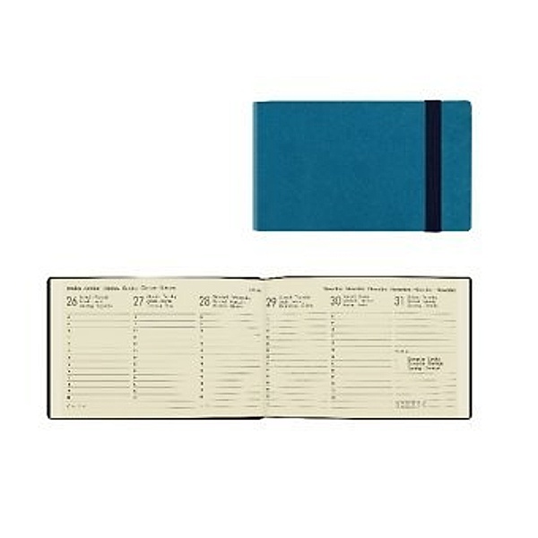 Small Weekly Horizontal Diary 13 Month 2021 - Petrol Blue