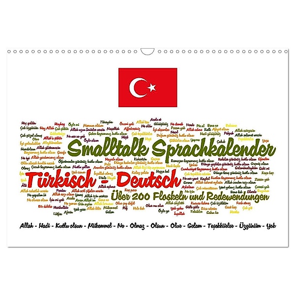 Smalltalk Sprachkalender Türkisch-Deutsch (Wandkalender 2024 DIN A3 quer), CALVENDO Monatskalender, Calvendo, Claus Liepke