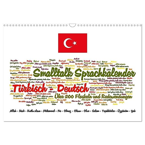 Smalltalk Sprachkalender Türkisch-Deutsch (Wandkalender 2024 DIN A3 quer), CALVENDO Monatskalender, Claus Liepke