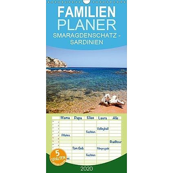 SMARAGDENSCHATZ - SARDINIEN - Familienplaner hoch (Wandkalender 2020 , 21 cm x 45 cm, hoch)
