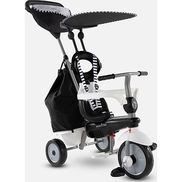 smarTrike - 4 in1 Dreirad Vanilla Plus schwarz-weiß mit Flüsterrädern, Getränk