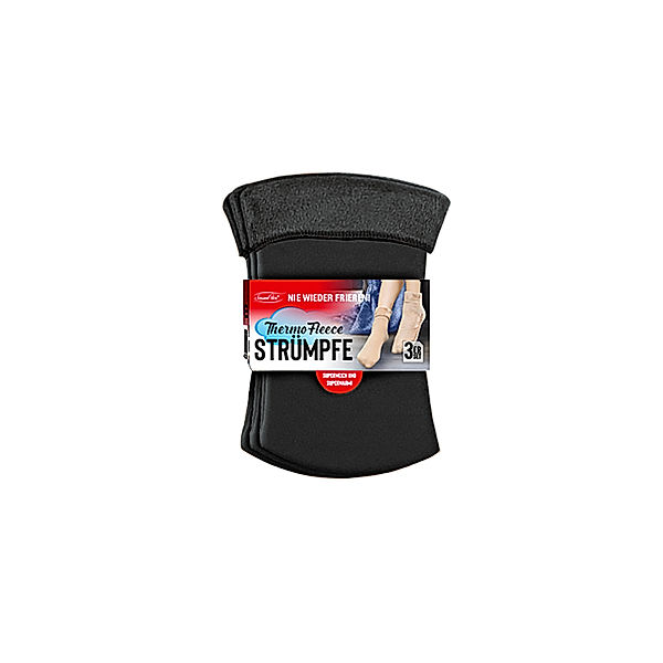 Smarttex Thermo-Fleece Strümpfe 3er Set (Größe: 35-38) schwarz