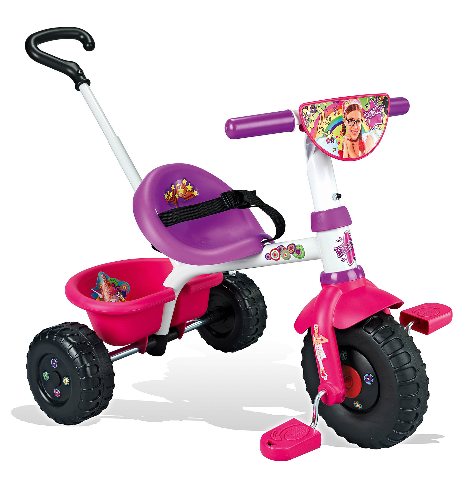 Smoby Be Fun Dreirad mit Schubstange Farbe: lila pink