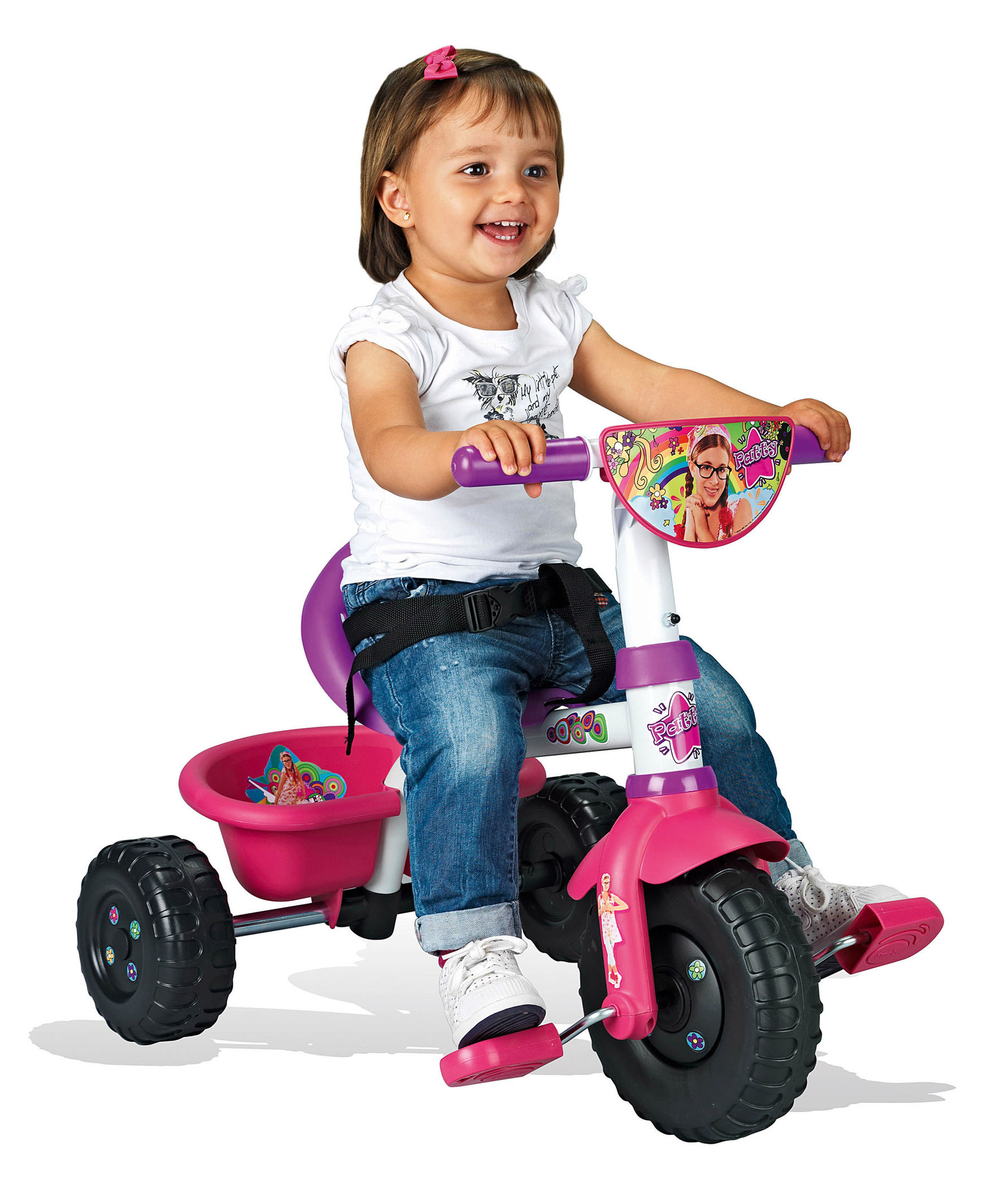 Smoby Be Fun Dreirad mit Schubstange Farbe: lila pink | Kinderfahrzeuge