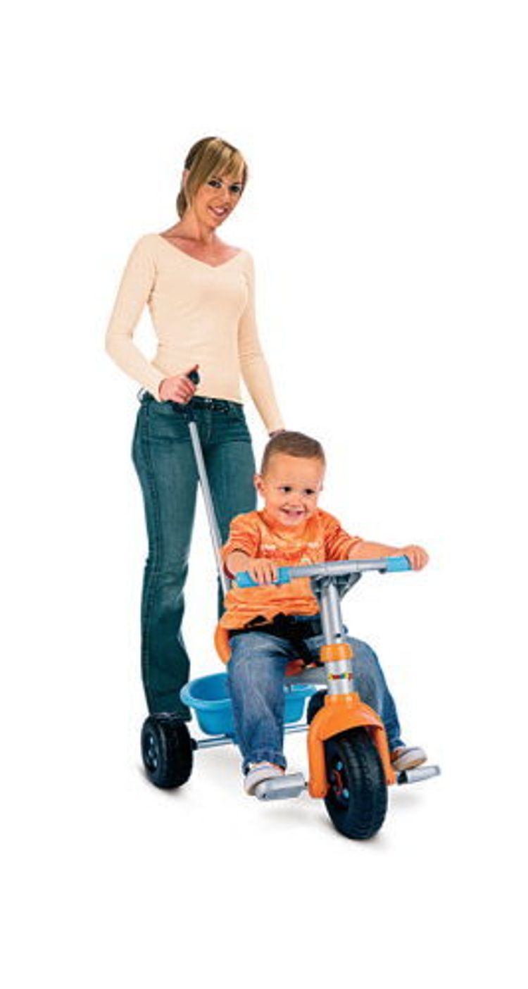 Smoby Be Fun Dreirad mit Schubstange Farbe: orange blau | Weltbild.de