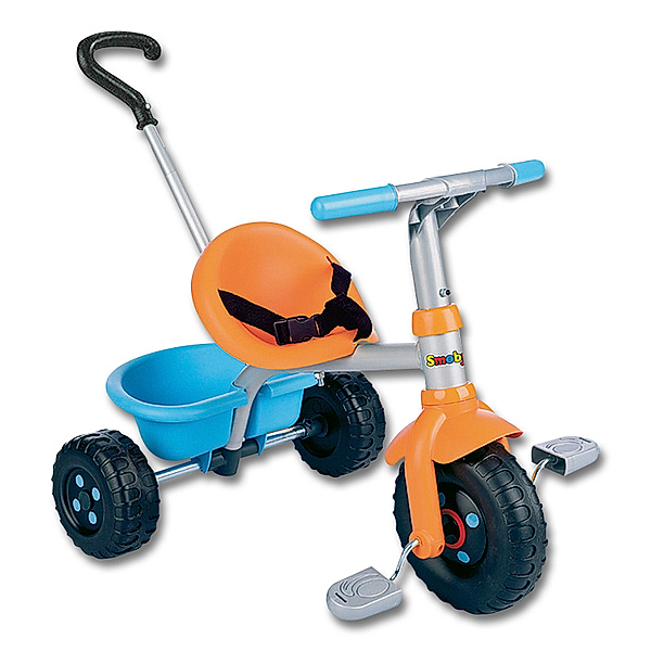 Smoby Be Fun Dreirad mit Schubstange (Farbe: orange/blau)