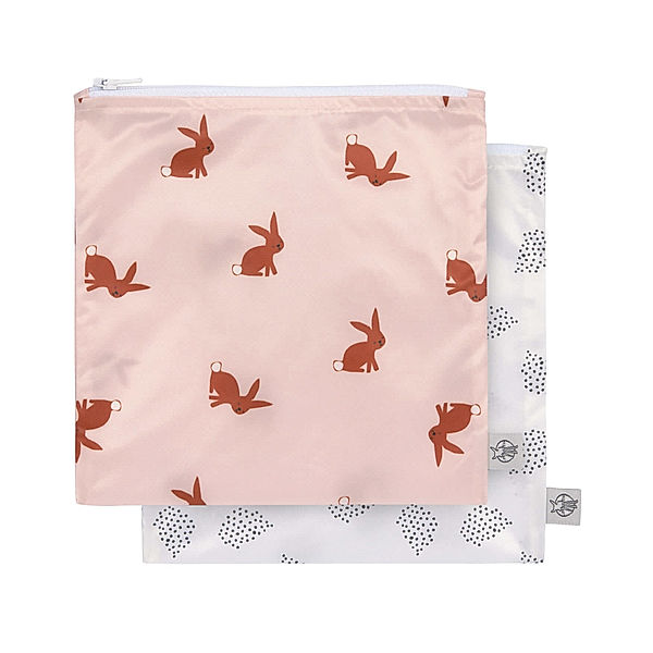 Lässig Snackbeutel LITTLE FOREST RABBIT 2er in rosa