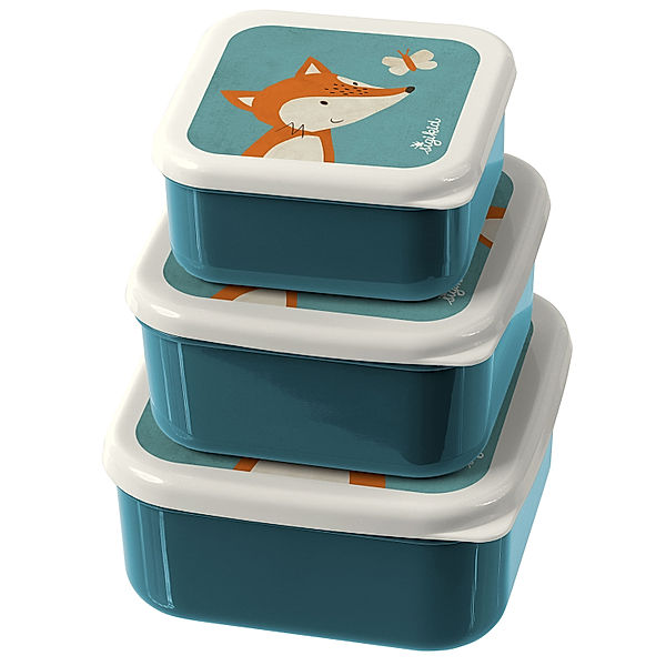 Sigikid Snackbox FUCHS 3er-Pack in petrol