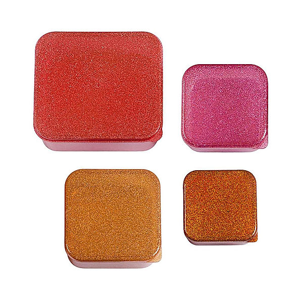 A Little Lovely Company Snackbox GLITTER 4er-Set in autumn pink