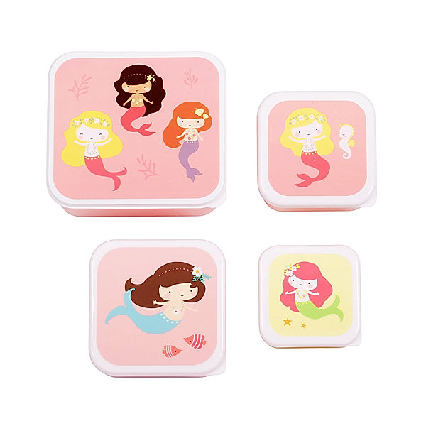 A Little Lovely Company Snackdosen-Set MERMAIDS 4-teilig in rosa