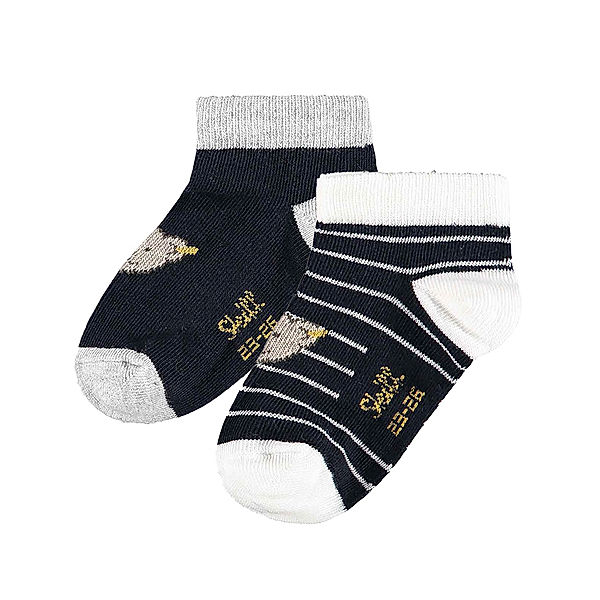 Steiff Sneaker-Socken HIGH FIVE 2er-Pack in navy