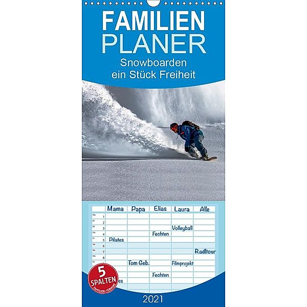 Snowboarden - ein Stück Freiheit - Familienplaner hoch (Wandkalender 2021 , 21 cm x 45 cm, hoch), Peter Roder