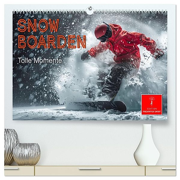 Snowboarden - tolle Momente (hochwertiger Premium Wandkalender 2025 DIN A2 quer), Kunstdruck in Hochglanz, Calvendo, Peter Roder