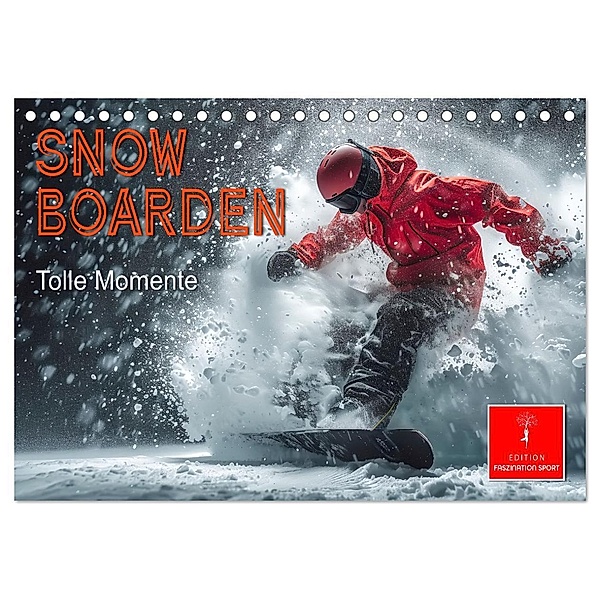 Snowboarden - tolle Momente (Tischkalender 2025 DIN A5 quer), CALVENDO Monatskalender, Calvendo, Peter Roder