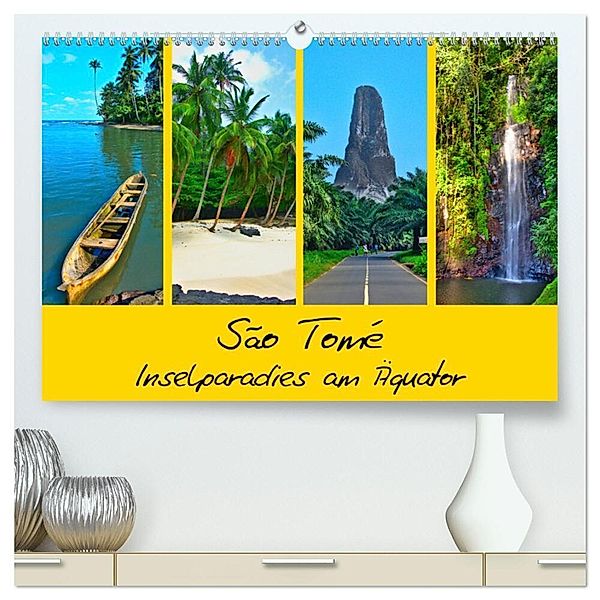 São Tomé - Inselparadies am Äquator (hochwertiger Premium Wandkalender 2025 DIN A2 quer), Kunstdruck in Hochglanz, Calvendo, Lost Plastron Pictures