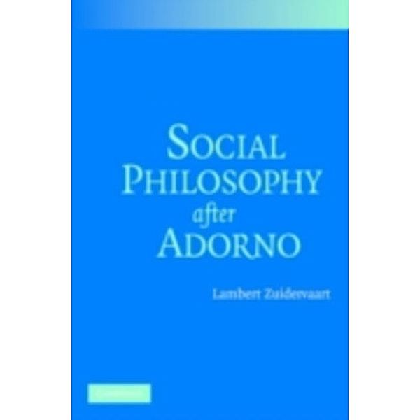 Social Philosophy after Adorno, Lambert Zuidervaart