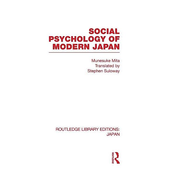 Social Psychology of Modern Japan, Munesuke Mita