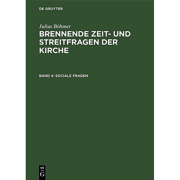 Sociale Fragen, Julius Böhmer