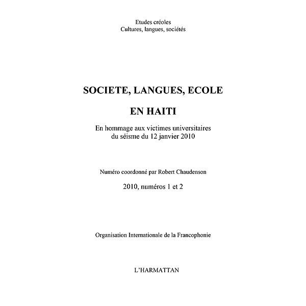 Societe, langues, ecole en haIti - en hommage aux victimes u / Hors-collection, Aissatou Morelle Gueye