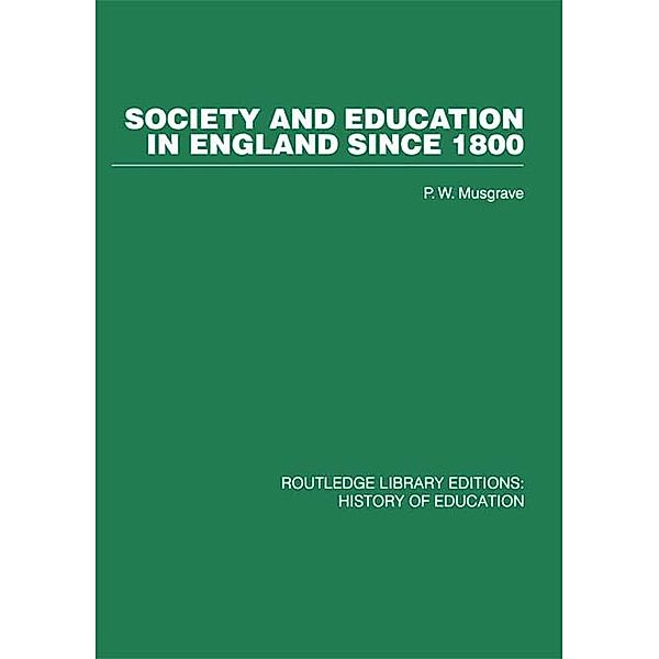 Society and Education in England Since 1800