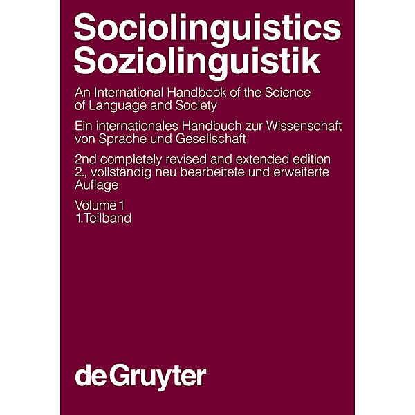 Sociolinguistics / Soziolinguistik. Volume 1.Vol.1