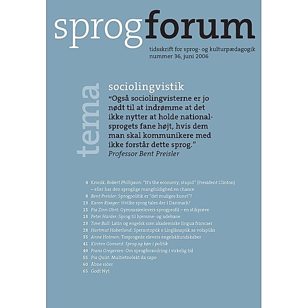 Sociolingvistik / Sprogforum Bd.36, Aarhus University Press