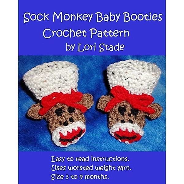 Sock Monkey Baby Booties Crochet Pattern, Lori Stade