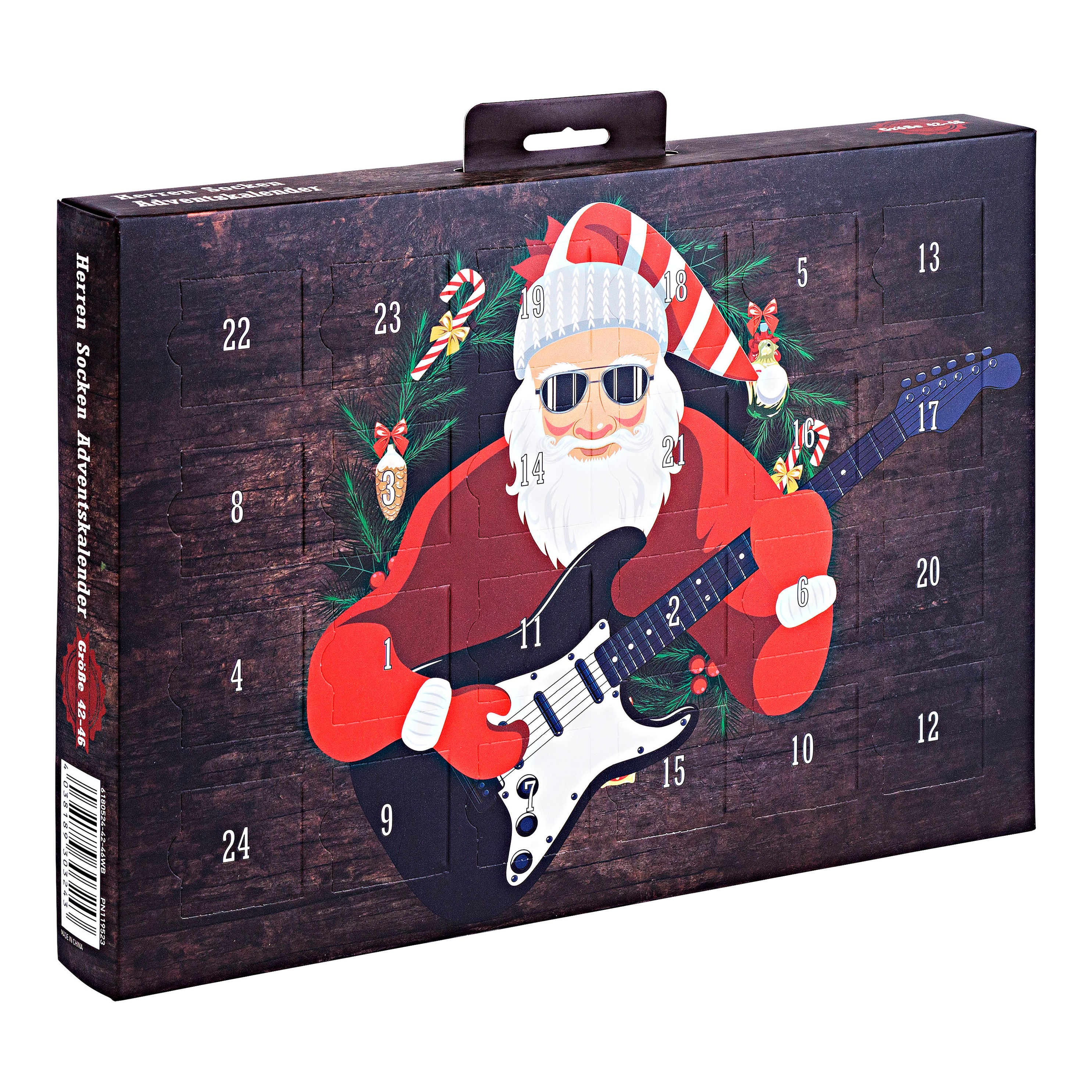 Socken Adventskalender Rocking Santa 2023 für Herren - Kalender bestellen