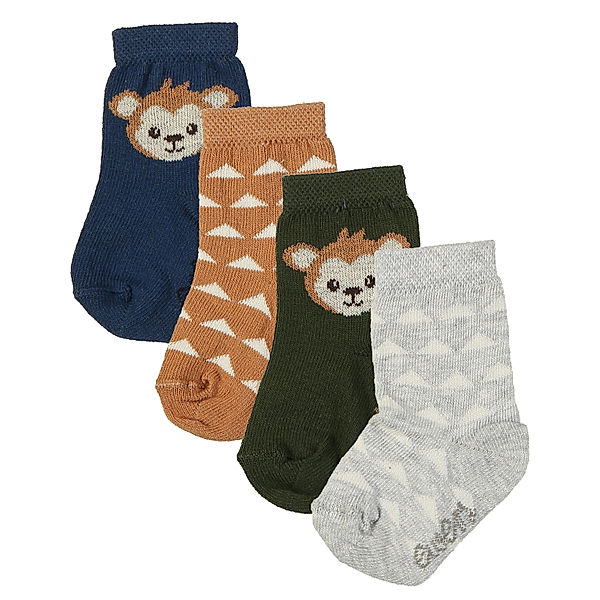 ewers Socken ÄFFCHEN 4er-Pack in olive/navy