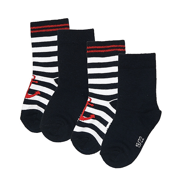 Volltreffer Socken ANKER 4er-Pack in weiß/dunkelblau