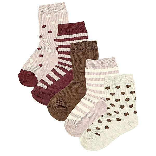 Minymo Socken ANKLE – SOLID 5er-Pack in rose smoke