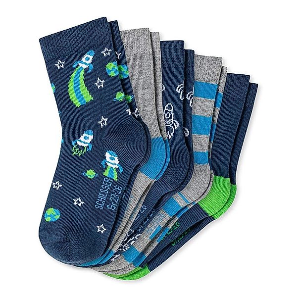 Schiesser Socken ASTRONAUT 5er-Pack in dunkelblau/grün