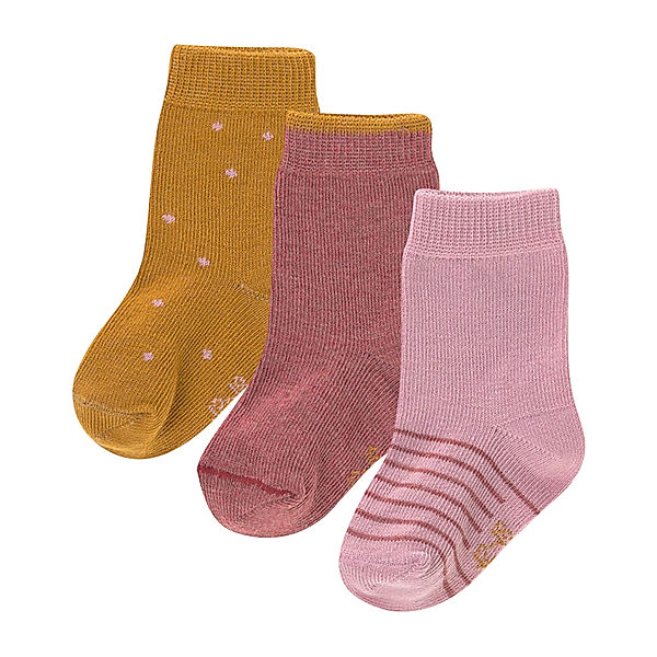 LÄSSIG Socken BABY 3er-Pack in altrosa