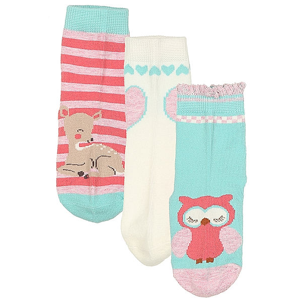 Sterntaler Socken BAMBI & EULE 3er-Pack in bunt