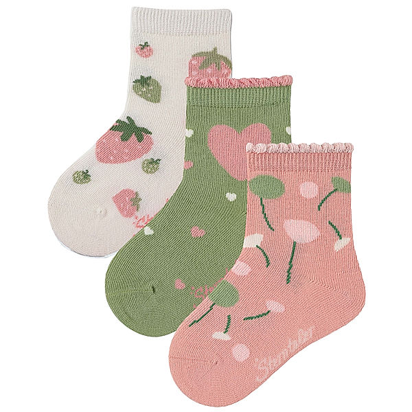 Sterntaler Socken BLUMEN 3er Pack in zartrosa