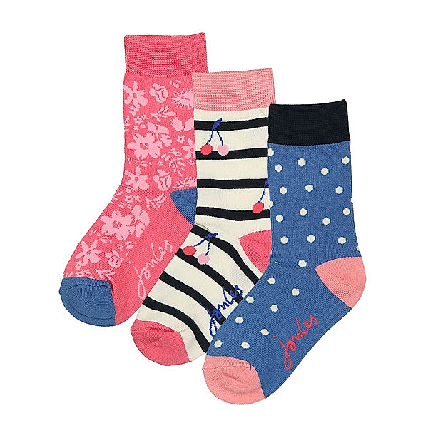 Tom Joule® Socken BRILLIANT BAMBOO – MULTI MIX 3er-Pack in pink/blau