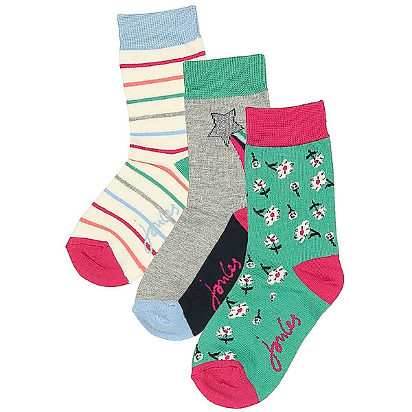 Tom Joule® Socken BRILLIANT BAMBOO – STAR STRIPE FLORAL 3er-Pack in bunt