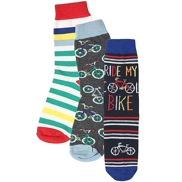 tausendkind essentials Socken FAHRRAD 3er-Pack in navy/bunt