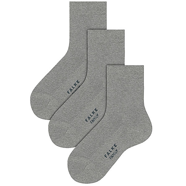 Falke Socken FALKE FAMILY 3er-Pack in hellgrau melange