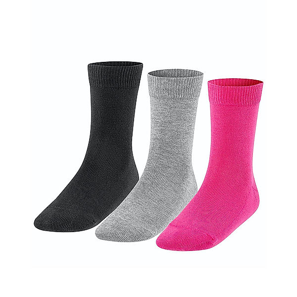 Falke Socken FAMILY 3er-Pack in black/light grey/gloss