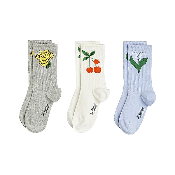 Mini Rodini Socken FLOWER 3er-Pack