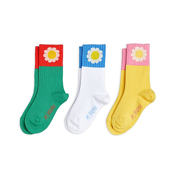 mini rodini Socken FLOWER 3er Pack in multi
