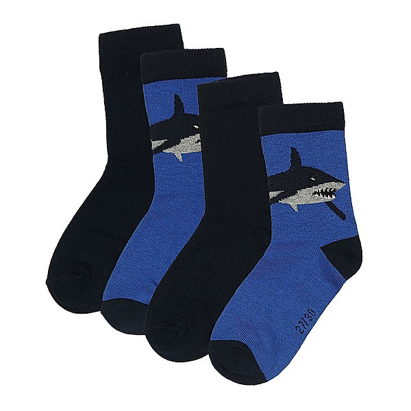 zoolaboo Socken HAI 4er-Pack in blau/dunkelblau