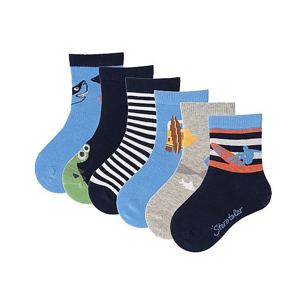 Sterntaler Socken HAI 6er Pack in samtblau